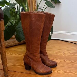 Clarks Brown Leather knee high Boots size 6